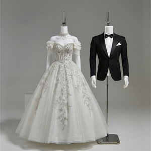 Mannequin demi-corps réglable en plastique AFELLOW, mâle/femelle, à suspendre, avec base métallique pour présentation de vêtements - Product Image 3