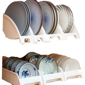 ชั้นวางของในครัวแบบซ้อนได้ทรงสี่เหลี่ยมพร้อมถาดสำหรับจานชาม ชั้นวางจานในตู้ - Product Image 3