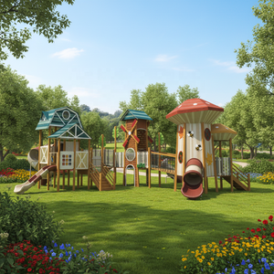 Toboggan et moulin à vent combinés en bois <span class=keywords><strong>KAILANG</strong></span> KLM18301 de haute qualité pour aire de jeux extérieure pour enfants, capacité supérieure à 100 kg, pour 5 à 10 enfants - Product Image 3