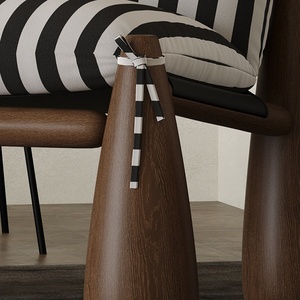 Sillón de Salón Moderno de Mediados de Siglo Hecho a Mano, Tela de Retazos, Patas Cónicas de Madera Maciza, Sillón Decorativo - Product Image 4