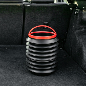 Folding Trash Can 4L <b>Collapsible</b> Round Car Garbage Can Hanging <b>Storage</b> For Vehicle Interior Use - Product Image 4