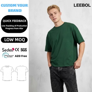 T-shirts en gros de poids lourd, personnalisez votre logo de marque, t-shirt en coton de haute qualité, t-shirt vierge pour homme, t-shirt uni décontracté pour homme - Product Image 1