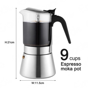 Cafetière en <span class=keywords><strong>verre</strong></span> borosilicate de haute qualité Emode, Moka durable, pot à moka - Product Image 6