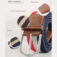 Ceinture élastique tressée en toile tricotée décontractée pour hommes et femmes, motif rayé, pour jeans, golf, logo personnalisé