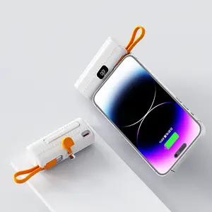 5000 Mah Pocket Nood Mobiele Telefoon Kleine Draagbare Oplader Powerbank Mini Capsule Power Bank Voor Iphone En Android