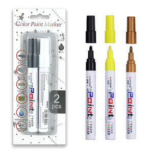 12 colori pennarelli di vernice permanente ricaricabili penne a base di olio punte medie adatte per la pittura di roccia in metallo - Product Image 1