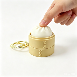 Porte-clés anti-stress BaoZi en forme de pain vapeur farci, imprimé en 3D, fait main, pour adultes, avec fonction clavier, modèle 2026 - Product Image 6