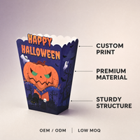 Boîte à Popcorn Personnalisée pour Halloween, Vente en Gros, Boîte à Collation en Carton à Bord Festonné pour Popcorn, Bonbons, Biscuits, Cadeaux de Fête