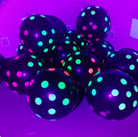 Ballon de fête d'anniversaire fluorescent transparent, motif à pois, lumineux la nuit, léger (3g), unisexe, en émulsion, à pression unique
