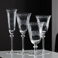 Lanques FLORAL CUT Verre transparent réutilisable sans plomb, compatible lave-vaisselle, pour la maison et les événements de mariage