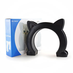 ประตูแมวสำหรับประตูภายใน กล่องทรายสัตว์เลี้ยงแบบซ่อน ประตูสัตว์เลี้ยง ประตูแมว สีดำ/ขาว - Product Image 2