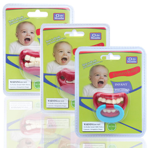 Sucette pour bébé en silicone amusante de nouvelle conception, lèvres rouges, dents, barbe, sucette pour bébé pour fête - Product Image 1
