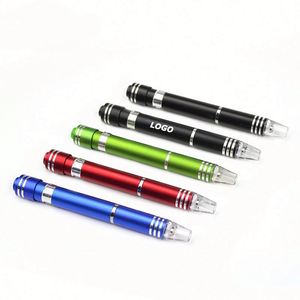 Tournevis multifonction 6-en-1 en alliage d'aluminium avec lumière LED - Cadeau compact pour le bricolage et la réparation - Product Image 1