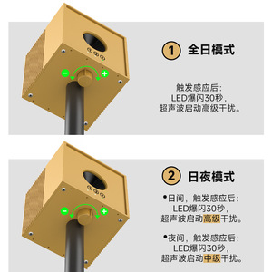 Répulsif intelligent pour oiseaux Ts 35, à énergie solaire, ultrasonique et clignotant, pour utilisation en extérieur sur pelouse - Product Image 3