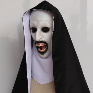 Masque de nonne en latex intégral pour costume d'horreur, accessoire de fête d'Halloween, effrayant et sinistre - Product Image 3