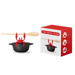 Repose-ustensiles en Silicone crabe rouge repose-cuillère en Silicone pour dessus de cuisinière résistant à la chaleur porte-ustensiles de cuisine porte-cuillère