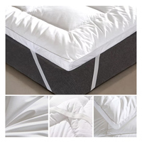 Protège-matelas et surmatelas confort hôtelier antidérapant en tricot pour lit et chambre d'hôtes, protection anti-acariens pour dortoir et usage domestique