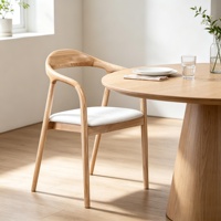 Chaises de salle à manger en bois de luxe nordique, couleurs de tissu personnalisées, coussin de siège, fauteuil, mobilier de salle à manger pour villa, café, salle à manger