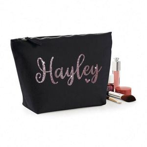 Wholesale Custom Logo Professional Luxury Large Capacity Recycled Cotton Canvas Travel Make up Cosmetic Makeup <b>Bag</b> - Product Image 6