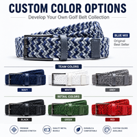 Cinturón de Golf Trenzado Personalizado, Cinturón Elástico Tejido con Hebilla de Pin, Cinturón Deportivo Casual para Hombre y Mujer, Venta al Por Mayor OEM ODM