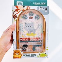 HTL Mini jeu de flipper portable, lanceur de billes, jouet d'arcade rétro, jeu de société interactif parent-enfant pour enfants