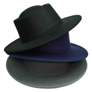 Fedora Vintage feutre automne hiver Style britannique <span class=keywords><strong>chapeau</strong></span> Polyester matériel Jazz <span class=keywords><strong>chapeau</strong></span> pour les Occasions d'église pour hommes et femmes - Product Image 5