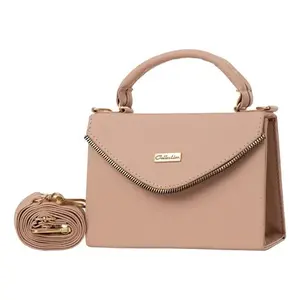 Bolso de hombro para mujer Fana Linda Dacia, color nude, microfibra, cuero sintético, estilo minimalista, para todas las estaciones - Product Image 1