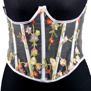 Delicado corsé de malla con bordado y cordones para niñas, ideal para el verano y uso diario. - Product Image 1