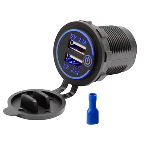 Auto RV 5V 4.2A anillo de luz LED enchufe de doble puerto teléfono móvil USB cargador de coche cargador de enchufe para coche motocicleta autobús barco marino - Product Image 6