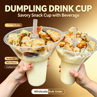 Gobelet personnalisé 2-en-1 de 500 ml et 700 ml pour snacks et boissons avec couvercle dôme, idéal pour le branding des salons de pop-corn, poulet frit et bubble tea