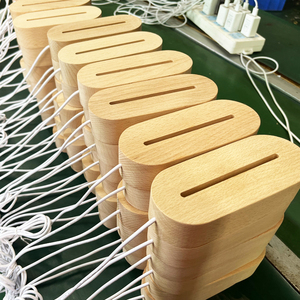 Personalized Factory Oval LED Wooden Base Night <b>Light</b> for Crystal Pedestal Acrylic with <b>USB</b> Button Control Support ODM - Product Image 2