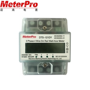 Ba 3 giai đoạn bốn 4 dây 4 mô-đun kỹ thuật số Din Rail điện năng lượng mét - Product Image 1
