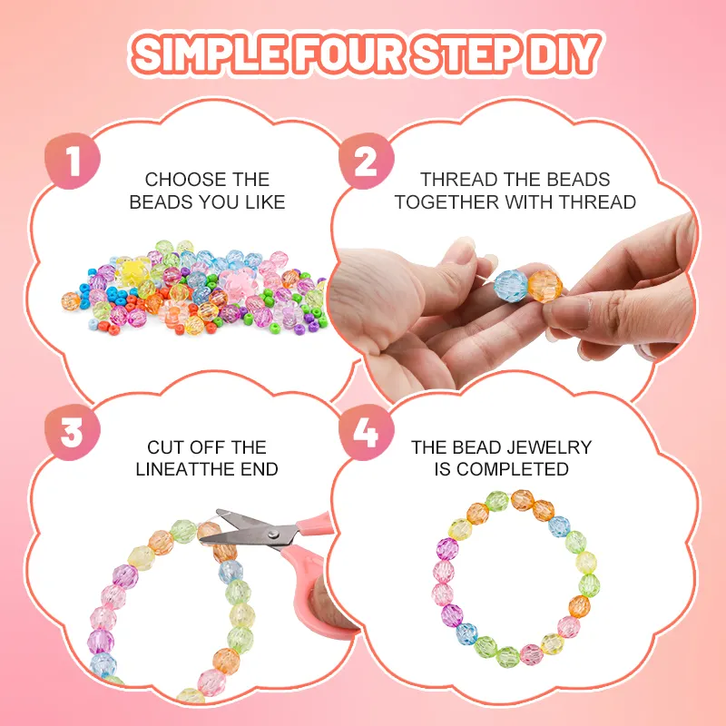 Leemook 2024 DIY Beads Kit Bead For Jewelry Bracelets Making Set Colorful Necklace Beads Kit