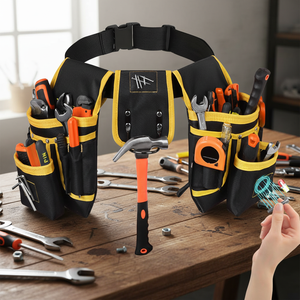 Ceinture porte-outils de luxe personnalisée avec bretelles et tablier de charpentier, sac à outils grande capacité à fermeture éclair - Product Image 2