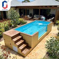 Piscine hors sol étanche, piscine pratique en forme de conteneur, piscine familiale extérieure, piscine hors sol