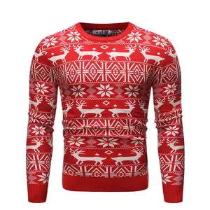 weihnachten kaschmir pullover Suppliers-Männer deer Muster mode kaschmir pullover gestrickte Weihnachts pullover mit günstige preis