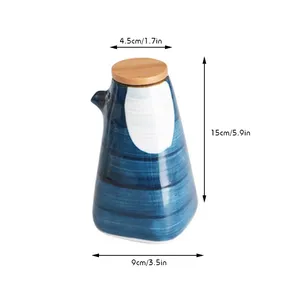 Bottiglia <span class=keywords><strong>in</strong></span> <span class=keywords><strong>Ceramica</strong></span> Dipinta a Mano per Salsa di Soia, Oliera per Aceto <span class=keywords><strong>in</strong></span> Porcellana Giapponese, Dispenser per Condimenti Alimentari da Cucina - Product Image 6