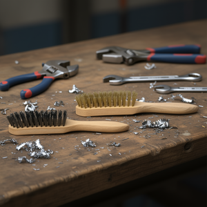TTAKE Hand Brush Wooden Handle Steel Bristles 24 Rows <b>Abrasive</b> <b>Tool</b> - Product Image 3