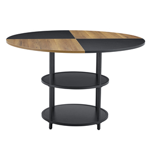 Mesa <span class=keywords><strong>de</strong></span> <span class=keywords><strong>Comedor</strong></span> - Almacenamiento <span class=keywords><strong>de</strong></span> Doble Capa, Diseño en Madera y Negro con Combinación <span class=keywords><strong>de</strong></span> Colores en Forma <span class=keywords><strong>de</strong></span> Abanico, Interpretación <span class=keywords><strong>de</strong></span> la Estética del Hogar - Product Image 6