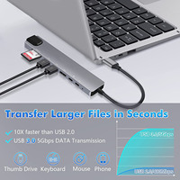 Hub USB C 8 en 1 Tipo C 3.1 a Adaptador HDMI 4K con Lector de Tarjetas RJ45 SD/TF, Carga Rápida PD para Computadora Portátil MacBook