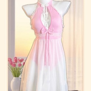 Golden Shuttle Weaving Fun Cheongsam <b>Lingerie</b> <b>Set</b> Sky <b>Blue</b> Viscose Sexy Style Women Adult 8135 - Product Image 4