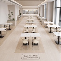 Mobilier de restauration minimaliste commercial, tables en pierre frittée sur mesure et chaises ergonomiques