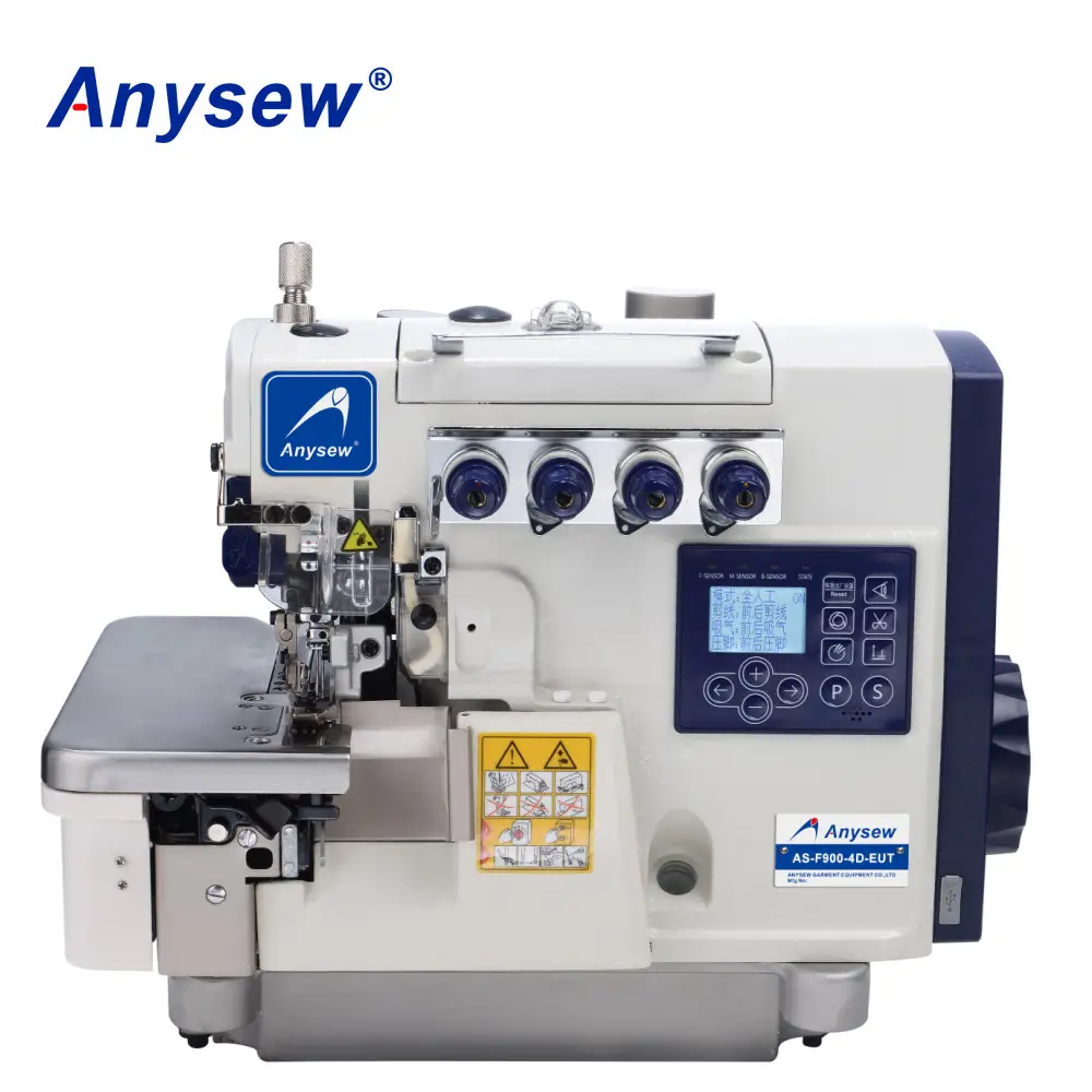 AS-F900-4D-EUT-máquina de coser overlock industrial, máquina de coser con cortador automático, Ultra alta velocidad, 4 hilos, Serie EX