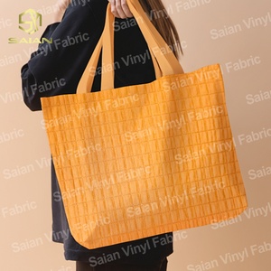 Impermeable Macaron Color Seersucker textura arrugada <span class=keywords><strong>Plaid</strong></span> 100% poliéster Waffle tela compuesta para bolsos de bricolaje billetera - Product Image 4