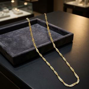 Collares de Cadena Trenzada Chapados en Oro de 14K, 18K y 24K al por Mayor, Diseño Moderno, Estilo Trenzado, Cadenas de Moda - Product Image 6
