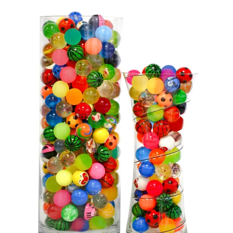 Assorted Design 27mm Rubber High Bouncing Balls for Kids/Party Favors/ Carnival Prizes