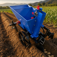 Semoir à 2 roues pour tracteur, planteur de pommes de terre et d'ail à une rangée avec fertiliseur pour ferme et jardin