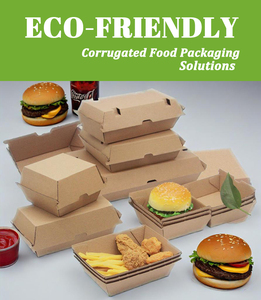 Boîte à hamburger en carton ondulé, design personnalisé et logo, qualité alimentaire, grande boîte d'emballage pour collations et dîners en <span class=keywords><strong>famille</strong></span> - Product Image 2