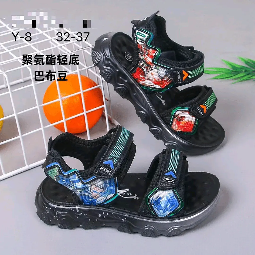 Boys Sandals New Korea 2023n Style Mid-Big Kids Summer Baby Children Non-Slip Soft Sole Shoes Student Beach Shoes