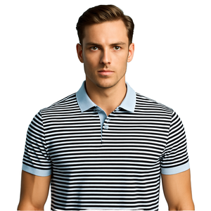 Nouvelle Collection – Polos Homme Brodés à Manches Courtes Rayés Boutonnés pour le Golf – Fabricant de Vêtements - Product Image 1